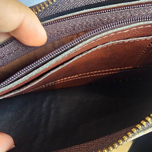 Peacock multicolor faux leather wallet Wristlet - Picture 6 of 8